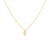 Geelgouden collier lengte 41cm+4 - Hanger Halve Maan - Anker 0.9 mm - 14Krt. Goud