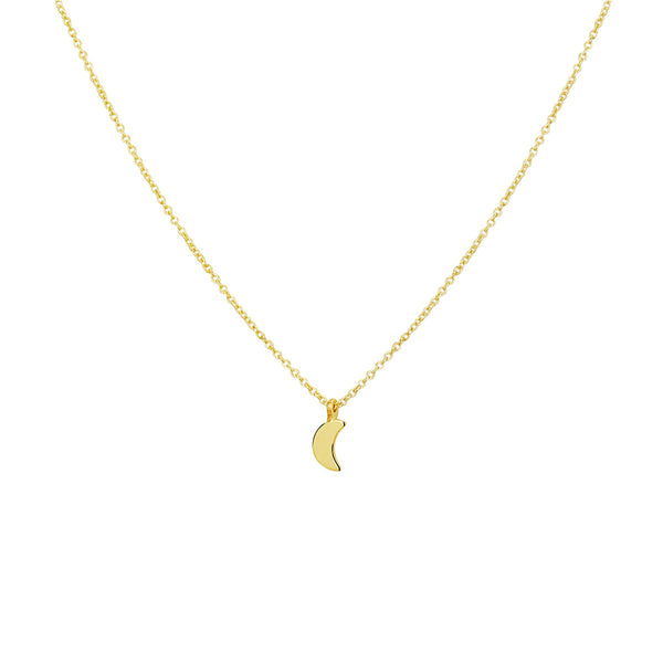 Geelgouden collier lengte 41cm+4 - Hanger Halve Maan - Anker 0.9 mm - 14Krt. Goud