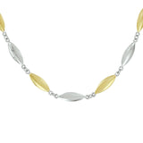 Bicolor collier lengte 45 cm - Fantasieschakel 5.5 mm - 14krt. Goud - Geelgoud en Witgoud