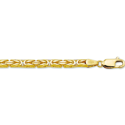 Herencollier van 14 Karaat geelgoud, Konings schakel 3.2mm Massief - Lengte 60cm