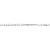 Zilveren collier lengte 60 cm - Anker Gediamanteerd 2,1 mm - Zilver Wit