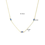 14 Karaat geelgouden damescollier, Ankerschakel 0.7mm met Lapis 0.129ct - Lengte 40+2cm