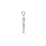 Hanger Sleutel 8.5 x 26 mm met Zirkonia van Gerhodineerd Zilver