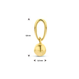 14 Karaat Geelgouden hanger met Bolletje - Diameter 3 mm