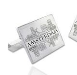 Levertijd op aanvraag - Zilveren Manchetknopen Amsterdam - 925/1000 Zilver